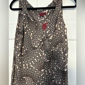 212 Collection Tan and Cream Geometric Tank Top